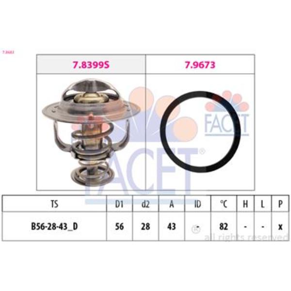 7.8683 Engine Coolant Thermostat for 2013 Toyota Corolla