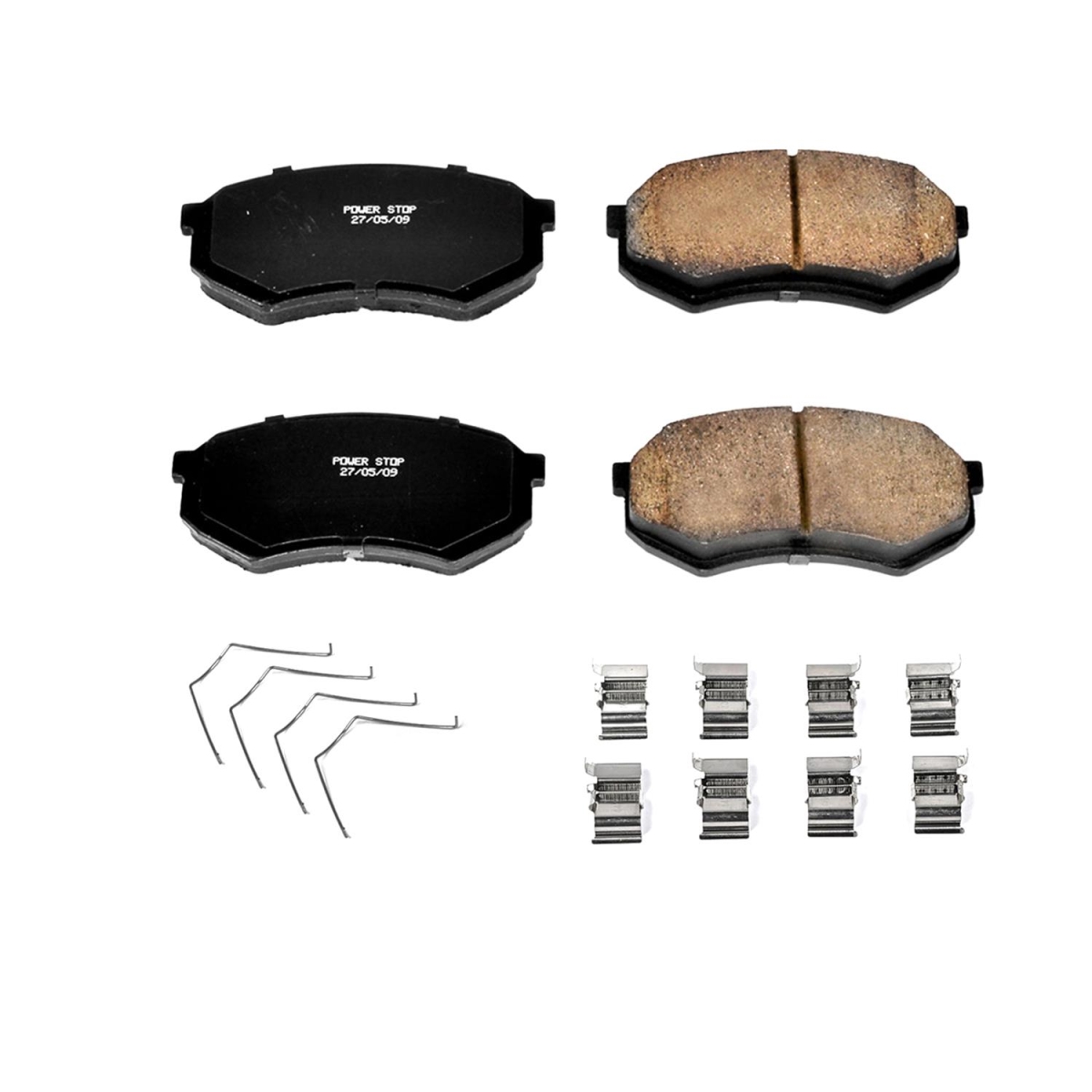 PowerStop 17-389 Front Z17 Evolution Plus Disc Brake Pad Set with Hardware Kit for 1995-2004 Toyota Tacoma