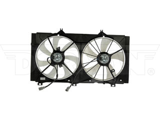 Dorman 621-411 Dual Fan Assembly Without Controller for 2010-2011 Toyota Camry, 2009-2016 Toyota Venza - Black & White