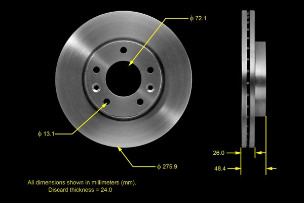 PRT5524 Front Brake Rotor for 2002-2004 Kia Sedona