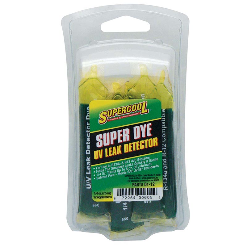 D1-12 Green Single Application A&C UV Dye, 0.25 oz x 12 Tubes