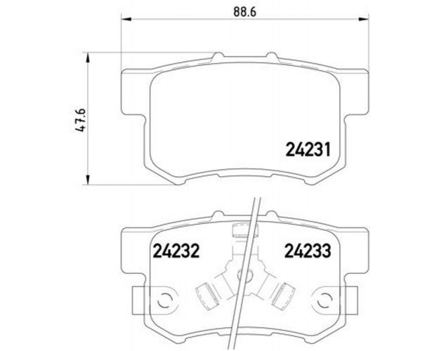 355012061 Disc Brake Pad Set for 2003-2011 Honda Element - Rear