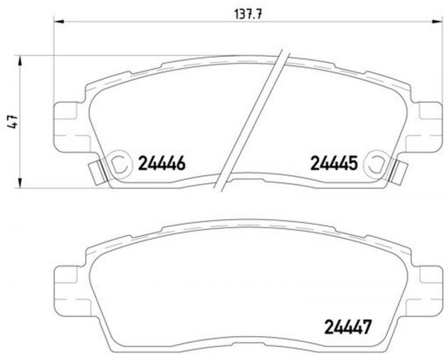355012821 Disc Brake Pad Set for 2012-2017 Buick Enclave - Rear