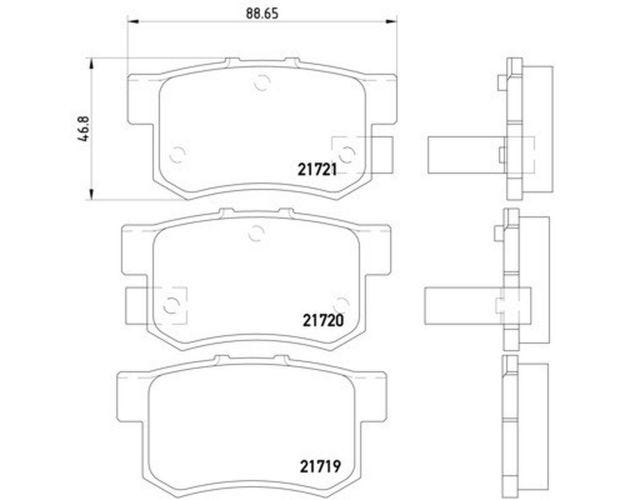 355016451 Disc Brake Pad Set for 1996-1997 Acura RL - Rear