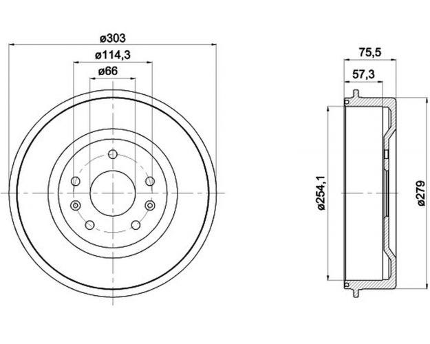 355301731 Brake Drum for 2002-2005 Land Rover Freelander - Rear