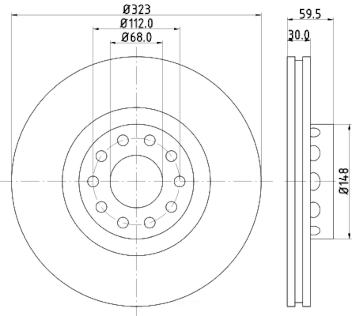 355106702 Brake Rotor - Front for 2001-2003 Audi A8 Quattro