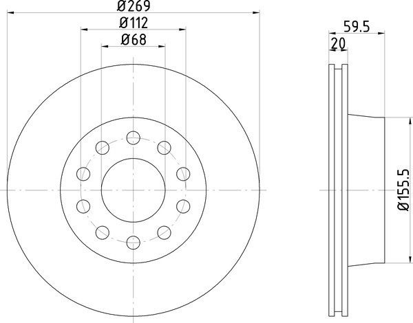 355122452 Brake Rotor for 1995 Audi S6