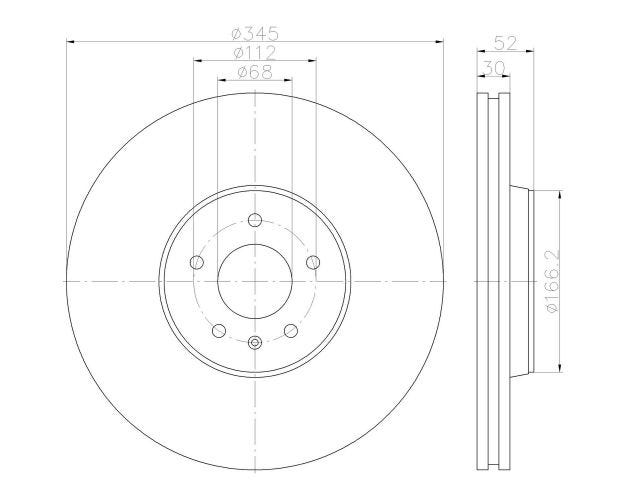 355123112 Disc Brake Rotor for 2014-2015 Audi A6 - Front