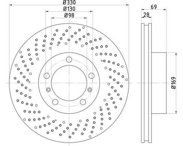 355125021 Disc Brake Rotor for 2017-2020 Porsche 718 Cayman - Front Left