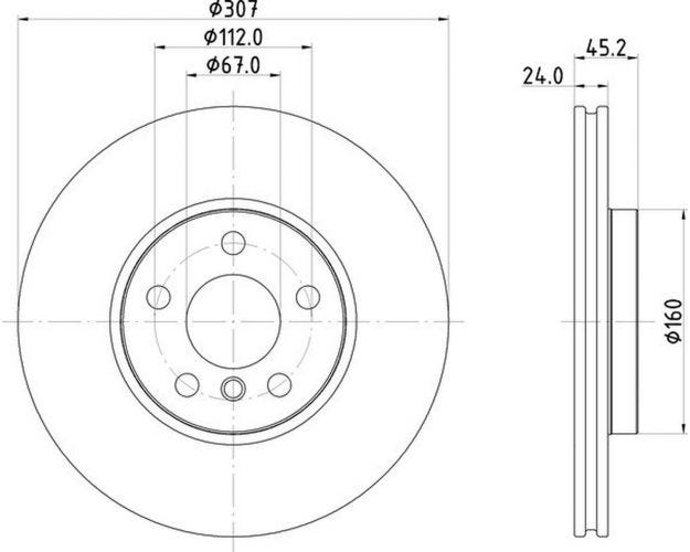355125351 Disc Brake Rotor for 2016-2020 Mini Cooper Clubman - Front