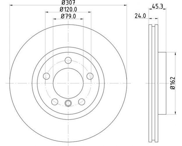 355126291 Disc Brake Rotor for 2011-2016 Mini Cooper Countryman - Front