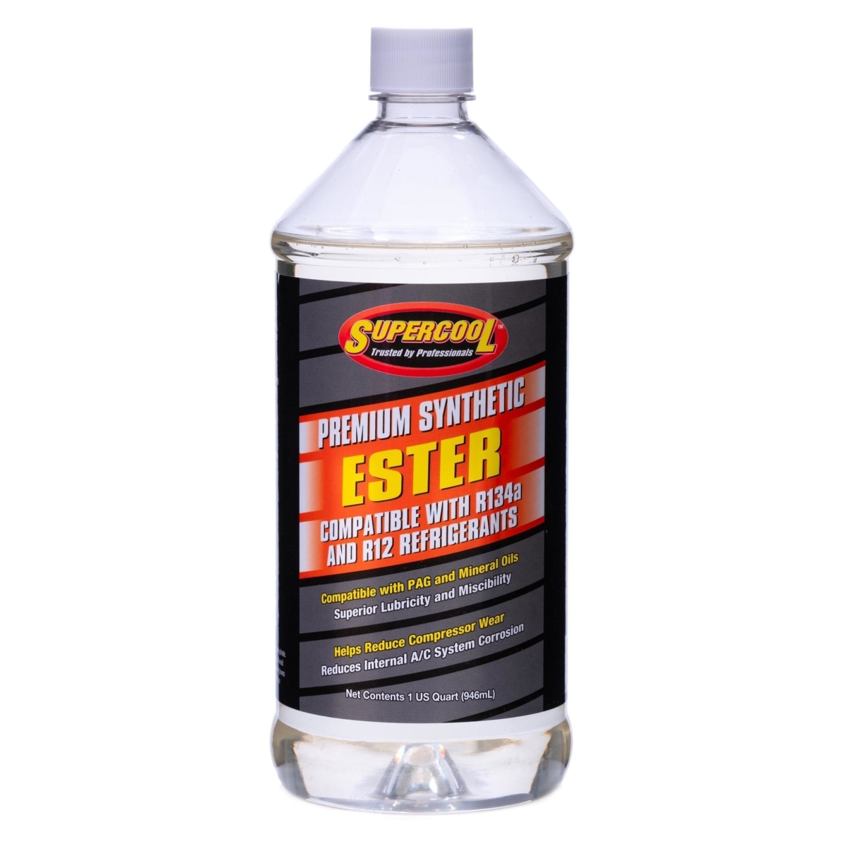 A/C Compressor Ester Lubricant Plastic Bottle Yellow Tint, 1 PK