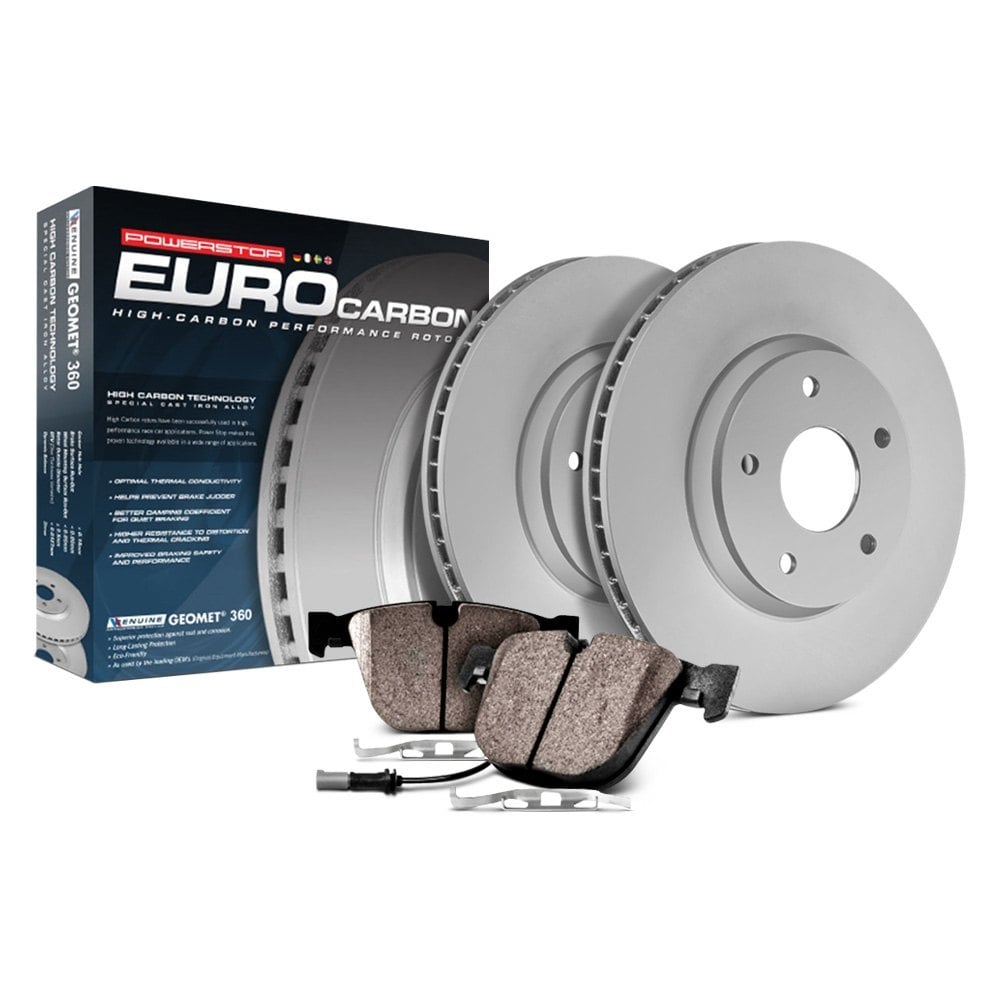Powerstop ESK2259 Euro-Stop Premium Plain Front Brake Kit for 2017 Beetle Volkswagen