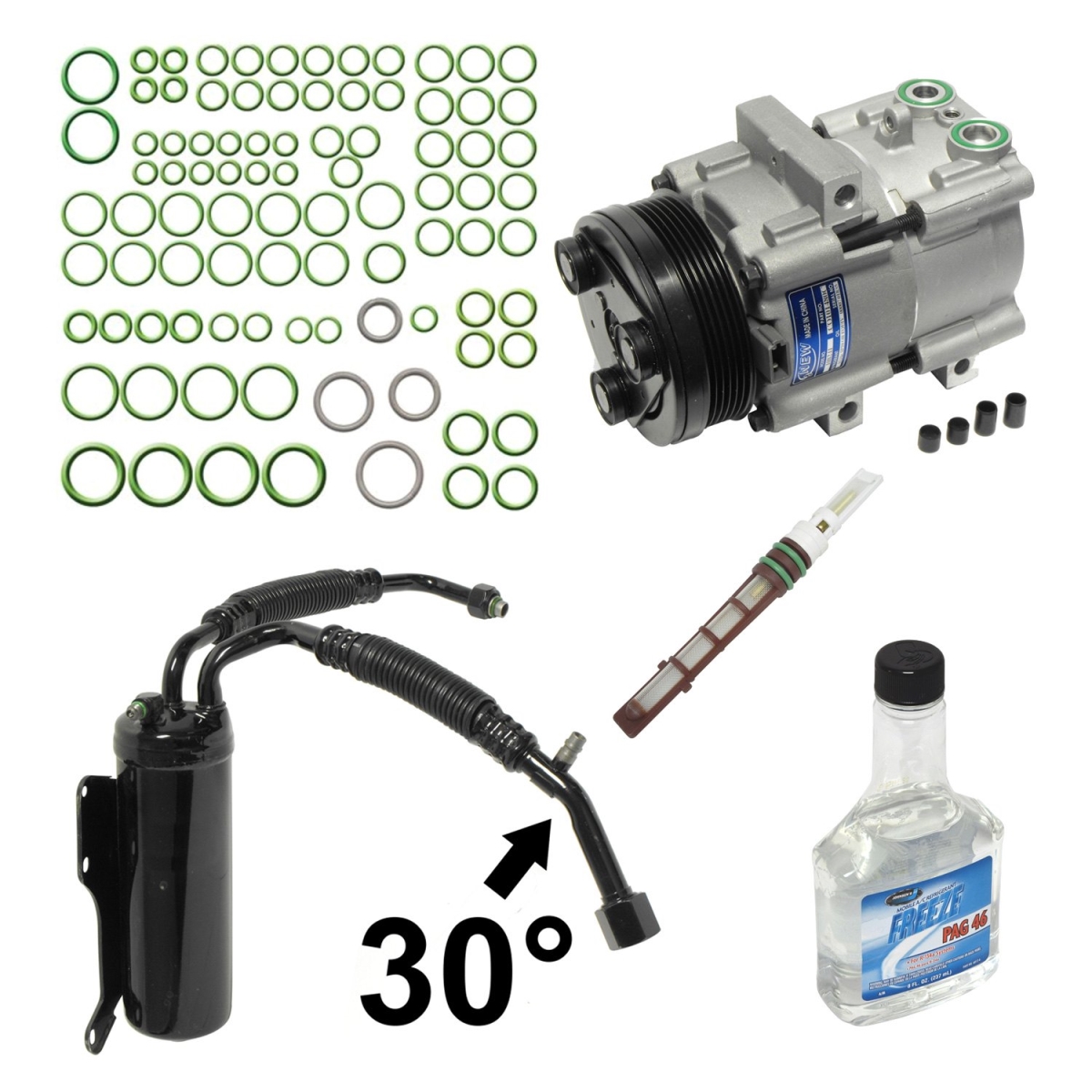 KT1550 Air Conditioners Compressor & Component Kit for 1997 Ford E-150 Econoline