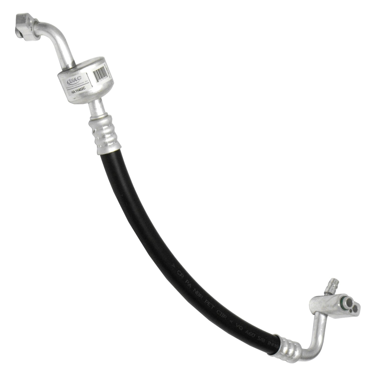 HA11402C Black & Natural Air Conditioning Suction & Discharge Hose Assemblies for 1995-1996 Hyundai Accent - Aluminum & Rubber