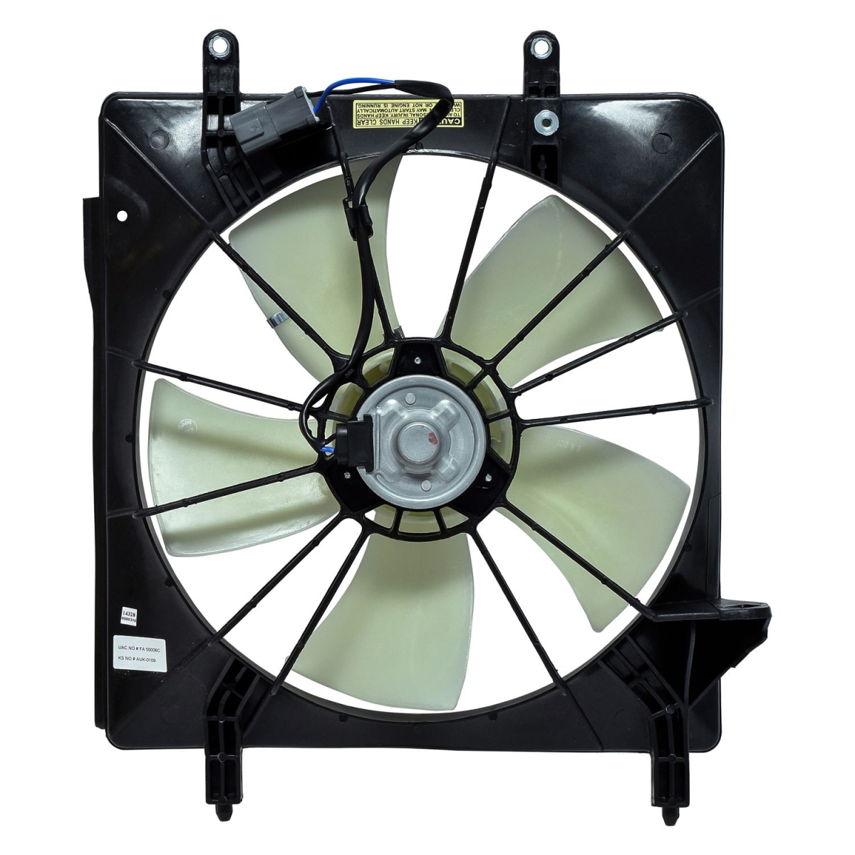 FA50006C White Condenser & Radiator Fan Assembly for 2004-2008 Acura TSX - Plastic