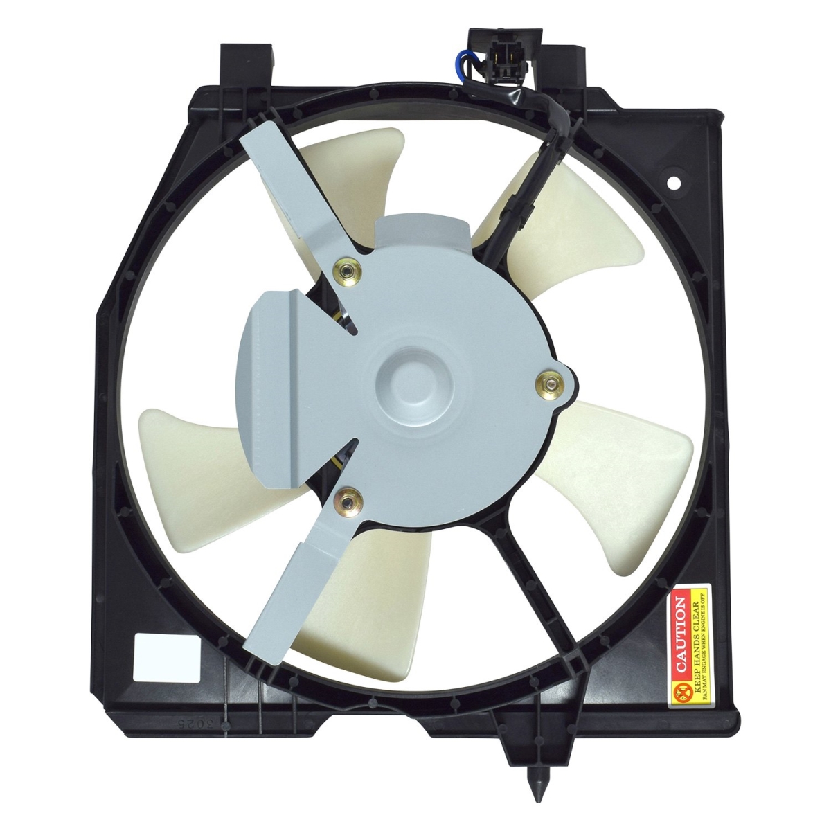 FA50058C White Condenser Fan Assembly for 1999-2000 Mazda Protege - Plastic