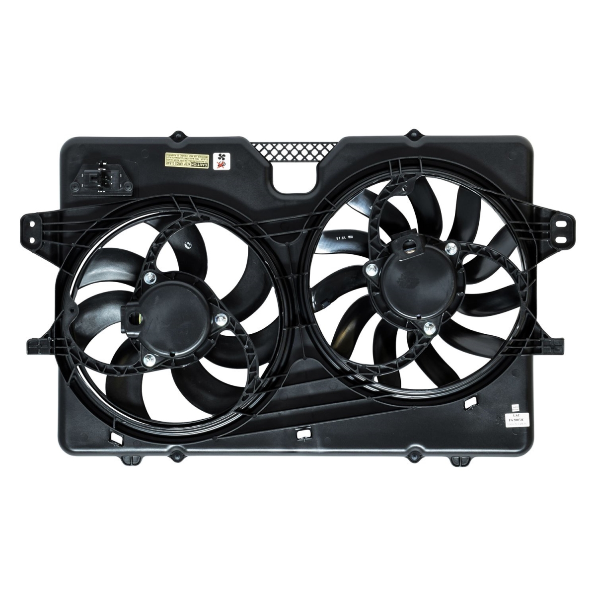 FA50073C Black Condenser & Radiator Fan Assembly for 2009-2012 Ford Escape - Plastic