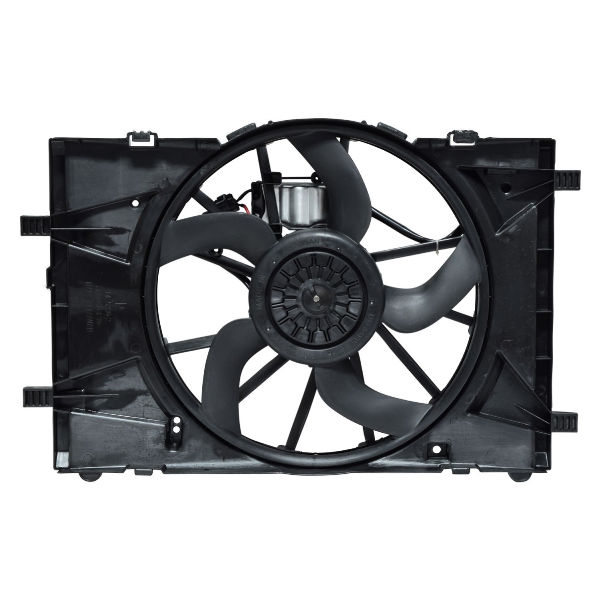 FA50081C Black Condenser & Radiator Fan Assembly for 2010-2012 Ford Fusion - Plastic