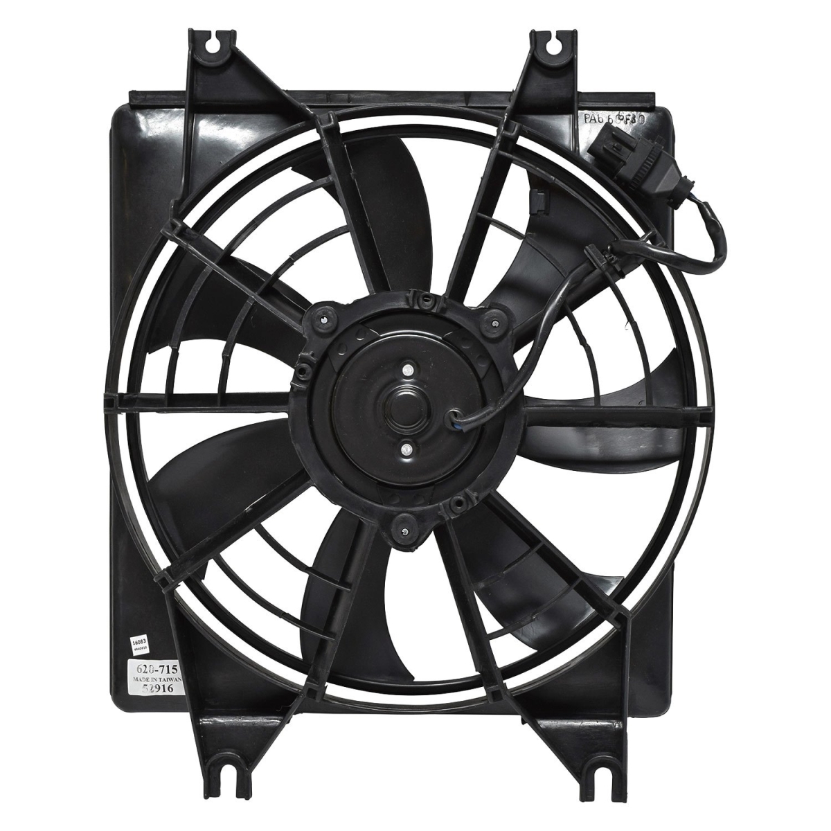 FA50099C Black Engine Cooling Fan Assembly for 1995-1996 Hyundai Accent - Plastic
