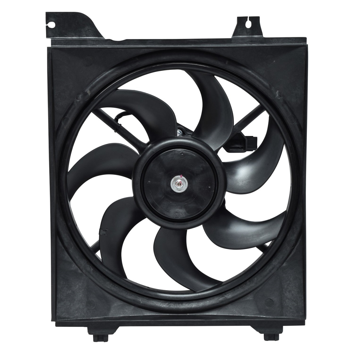FA50124C Black Condenser & Radiator Fan Assembly for 2006-2007 KIA RIO5 - Plastic