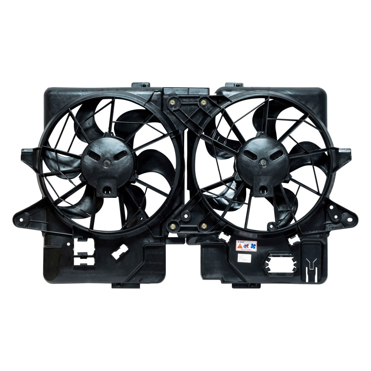 FA50207C Black Condenser & Radiator Fan Assembly for 2003-2004 Ford Escape - Plastic