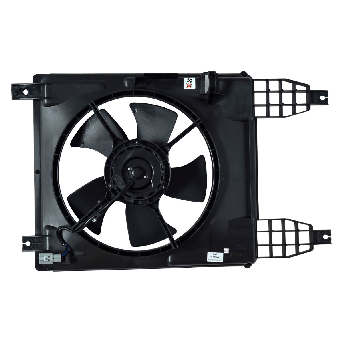 FA50216C Black Condenser & Radiator Fan Assembly for 2009-2011 Chevrolet AVEO5 - Plastic