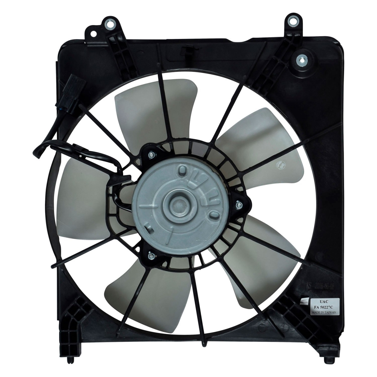 FA50227C White Condenser & Radiator Fan Assembly for 2009-2013 Honda Fit - Plastic