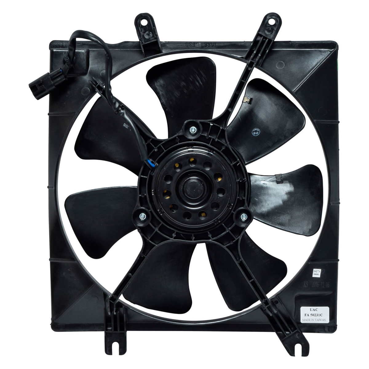 FA50231C Black Engine Cooling Fan Assembly for 1998-2001 KIA Sephia - Plastic