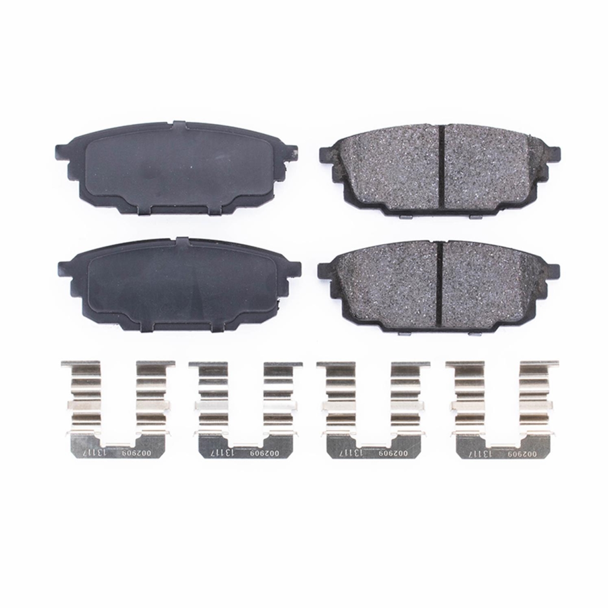 PowerStop 17-892 Rear Z17 Evolution Plus Disc Brake Pad Set with Hardware Kit for 2001-2003 Mazda Protege
