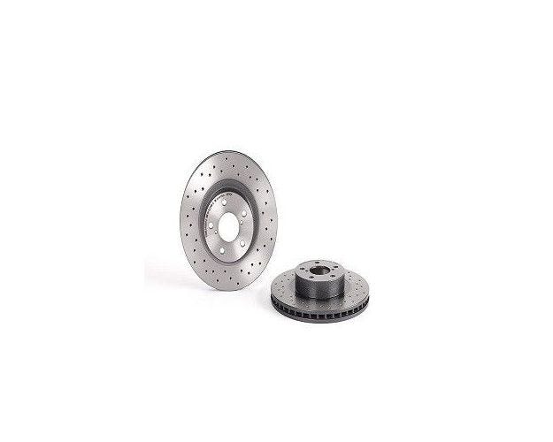 Front Disc Brake Rotor - Grey - Premium UV Coated - Cross Drilled