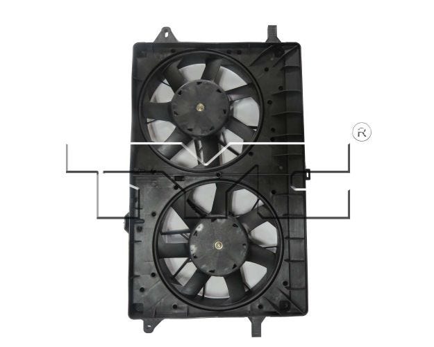 623170 Dual Radiator & Condenser Fan Assembly for 2011-2015 Chevrolet Volt