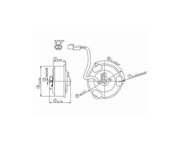630900 Engine Cooling Fan Motor for 1997-2002 Mitsubishi Mirage - Right