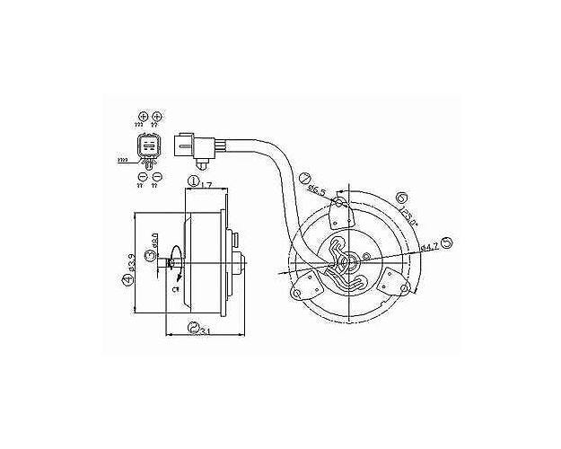 631250 Engine Cooling Fan Motor for 2002-2005 Hyundai XG350 - Right