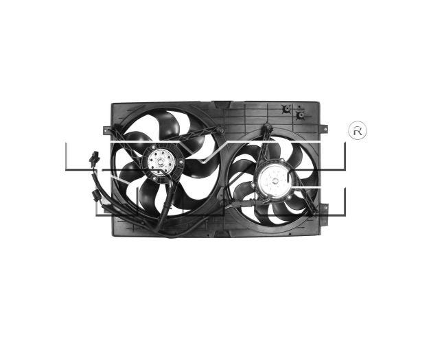620990 Dual Radiator & Condenser Fan Assembly for 1999-2005 Volkswagen Jetta