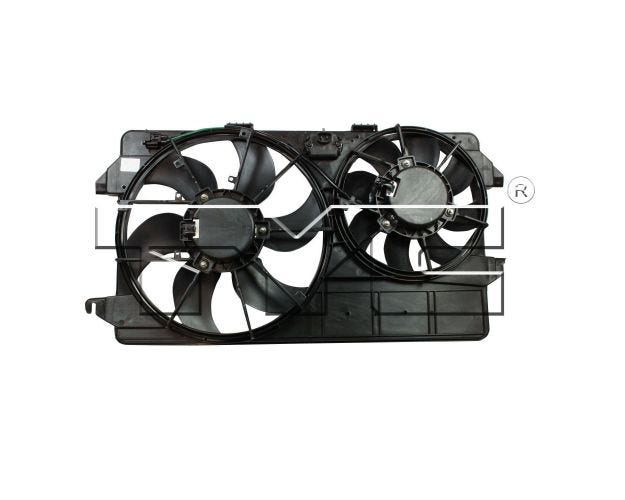 622370 Dual Radiator & Condenser Fan Assembly for 2010-2013 Ford Transit Connect