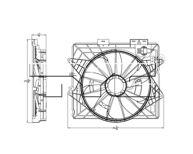 622930 Dual Radiator & Condenser Fan Assembly for 2009-2009 Cadillac SRX