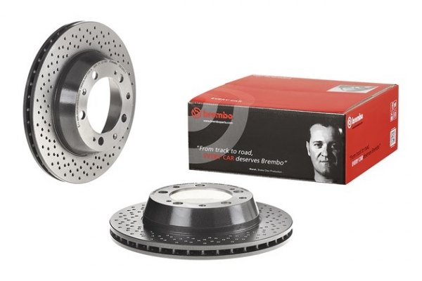 09C08511 UV Coated Series Drilled Vented Rear Brake Rotor for 1994-1998 Porsche 911 Series