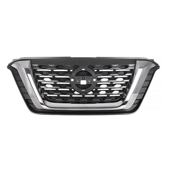 NI1200302 Matte Black with Smoke Chrome Front Bumper Grille for 2018-2020 Nissan Kicks