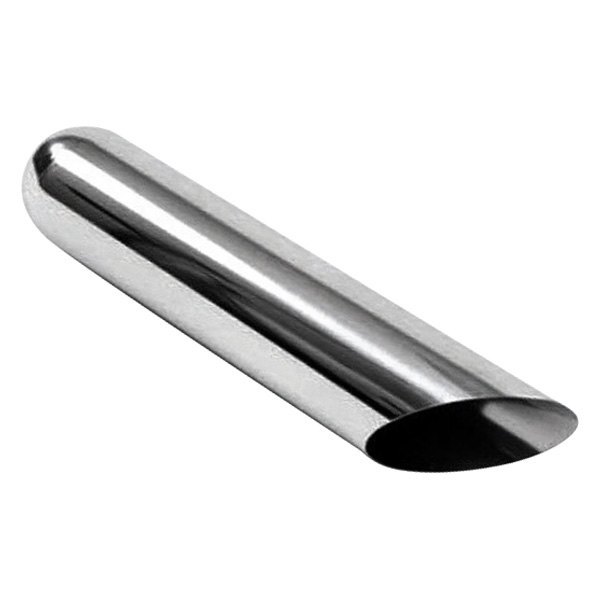 PAC31218-212SS Round Non-Rolled Edge Angle Cut Weld-On Polished Stainless Steel Exhaust Tip