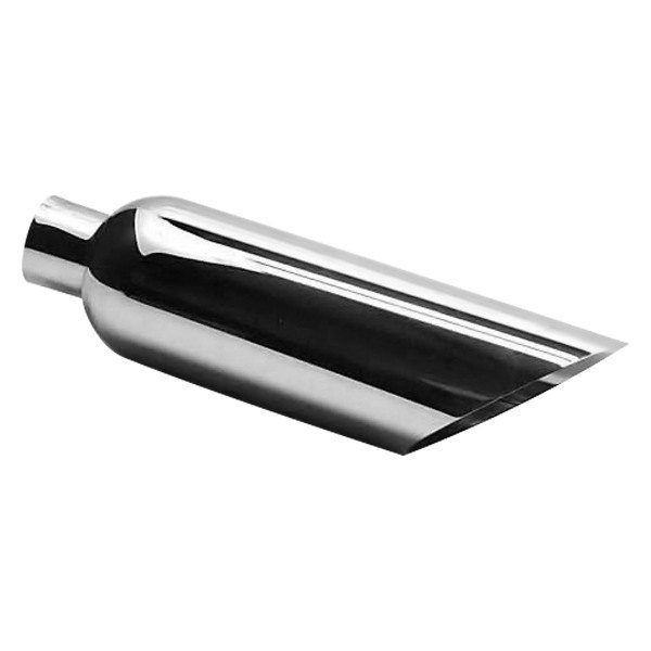 JAC618-4 6 in. Round Non-Rolled Edge Angle Cut Weld-On Chrome Exhaust Tip