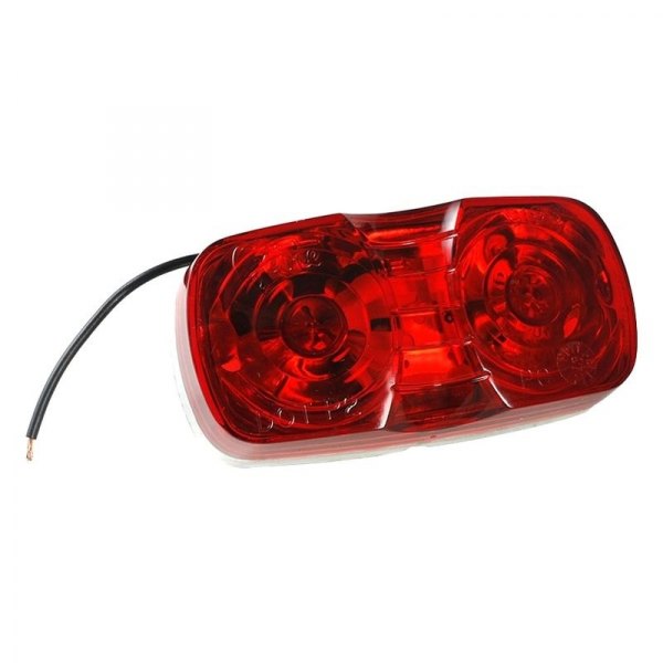 Lamp,Square Corner,2 Bulb,Die Cast,Red