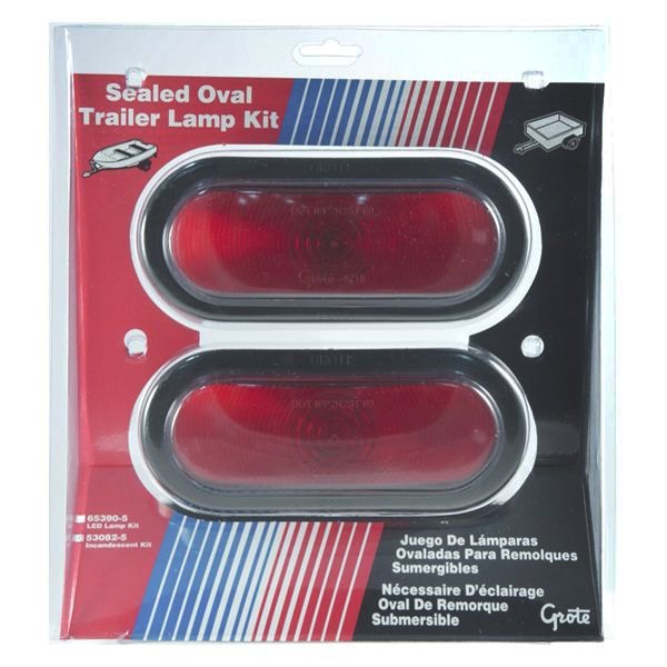 53082-5 Oval Trailer Stop Tail Turn Submersible Lighting Kit, Red