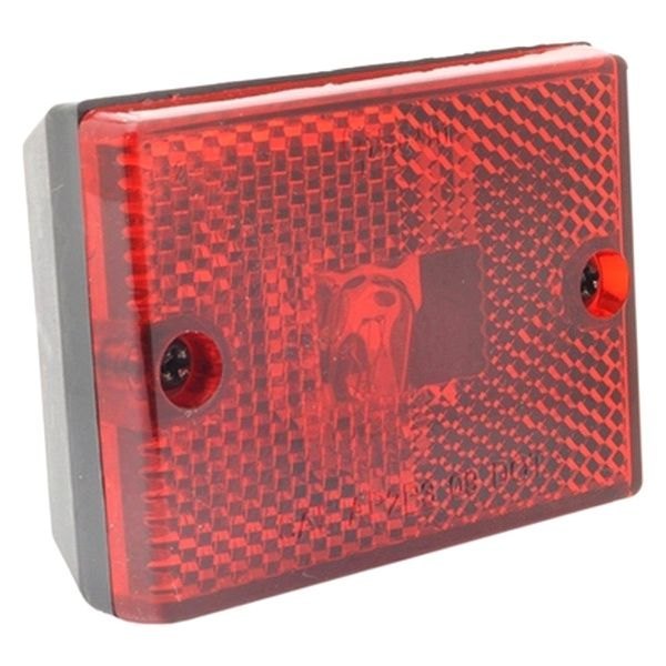 Red Rectangular Submersible Clearance Marker Lights with Reflectors for Trailers