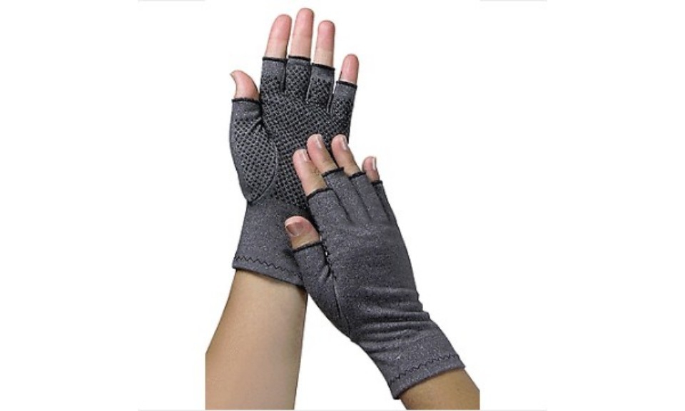 Picture of Arthritis Hyu754iu Compression Women Grips Blood Circulation Cotton Lycra Breath Gloves&#44; Black