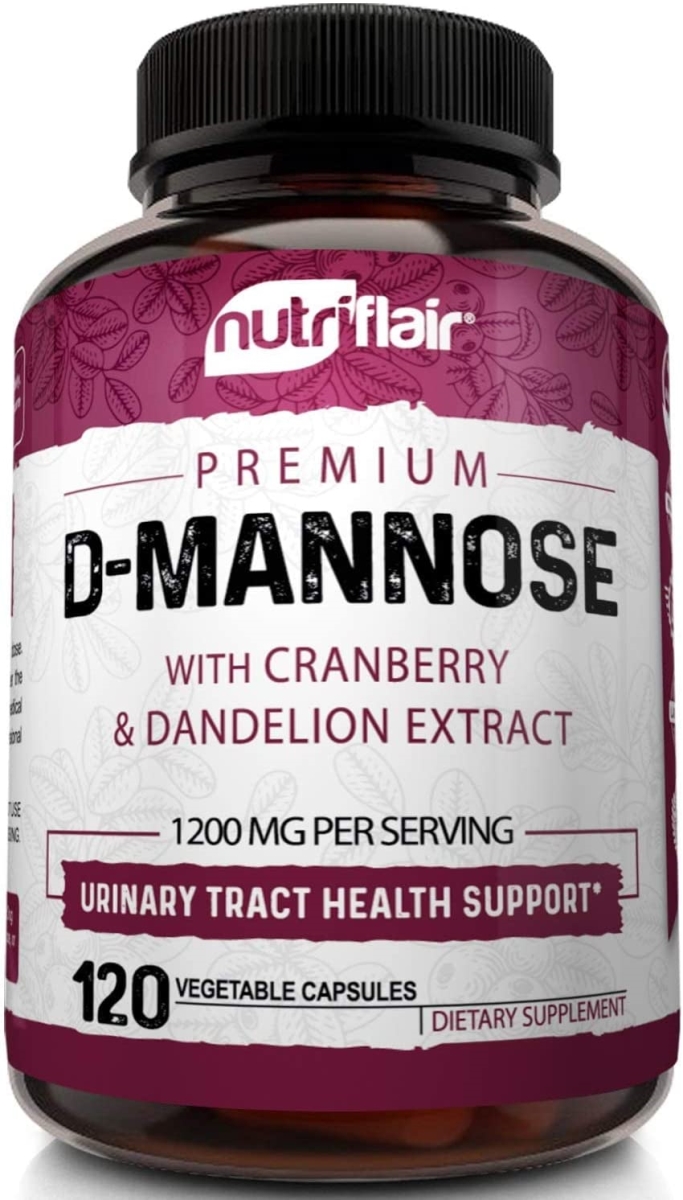 Picture of D Mannose kett8629 1200 mg All Natural 120 Capsules with Cranberry & Dandelion Extract