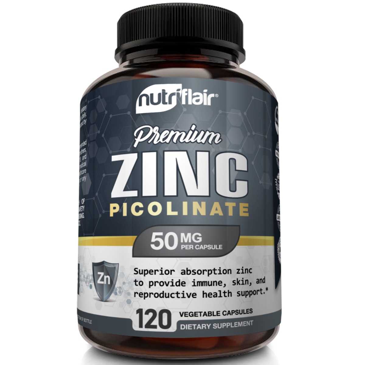 Picture of NutriFlair IME 50 mg Zinc Picolinate Immune System Booster & Support 120 Capsules
