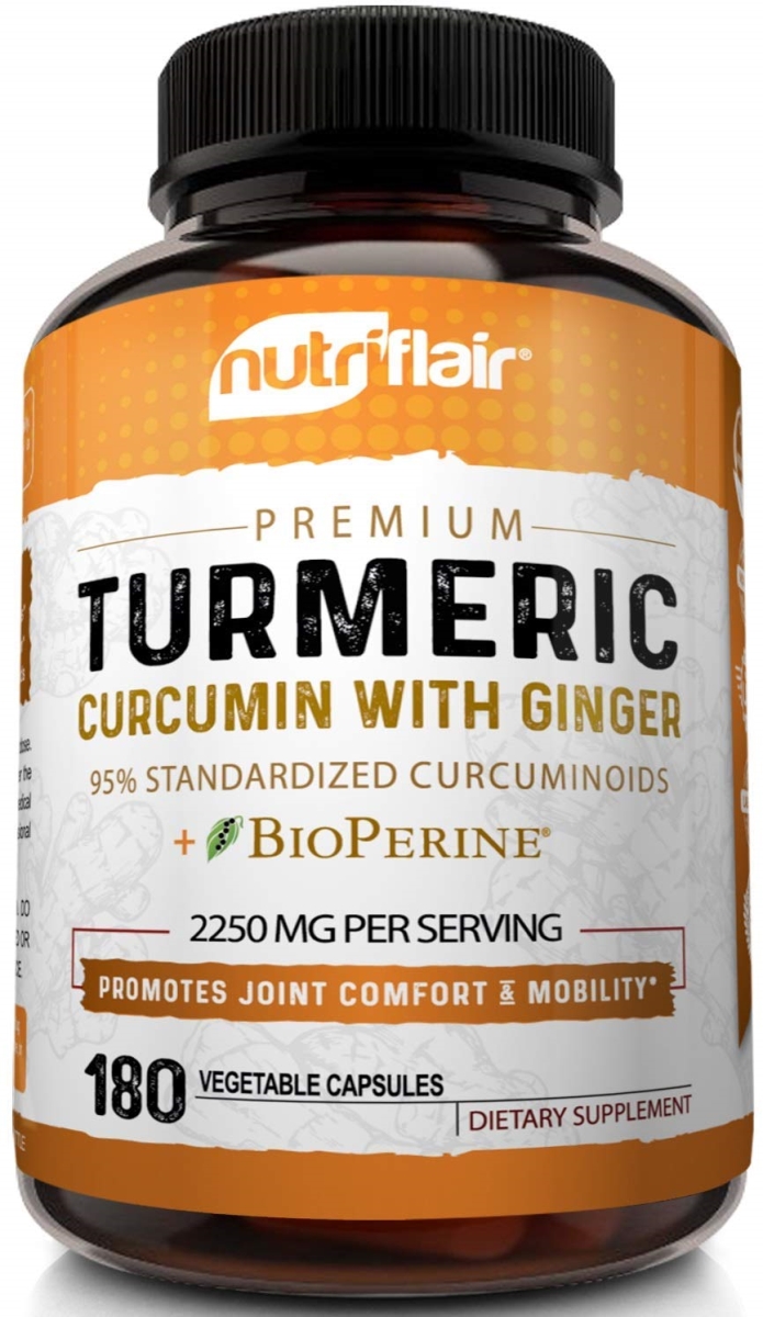 Picture of Turmeric kett8611 2250 Mg Curcumin Joint Pain Root 180 Capsule with Ginger & Bioperine
