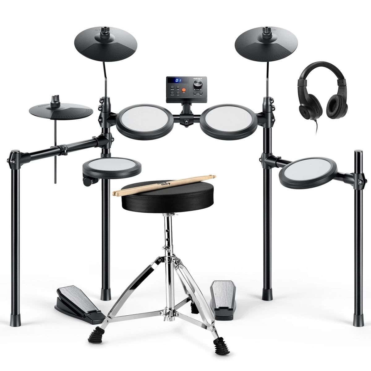 Picture of Donna  Frige7477  DED-70 Electric Drum Set With Online Melodics Lessons Throne Headphone