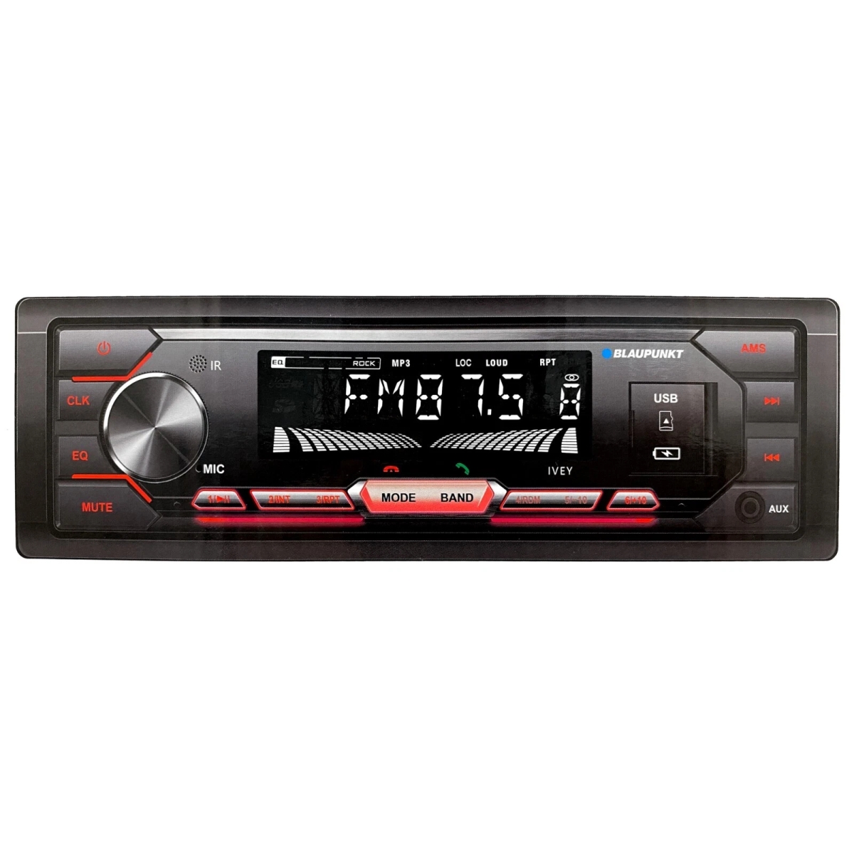 Picture of Blaupunkt 28215 Blaupunkt IVEY Single DIN Car Stereo Bluetooth Receiver with USB Aux Input